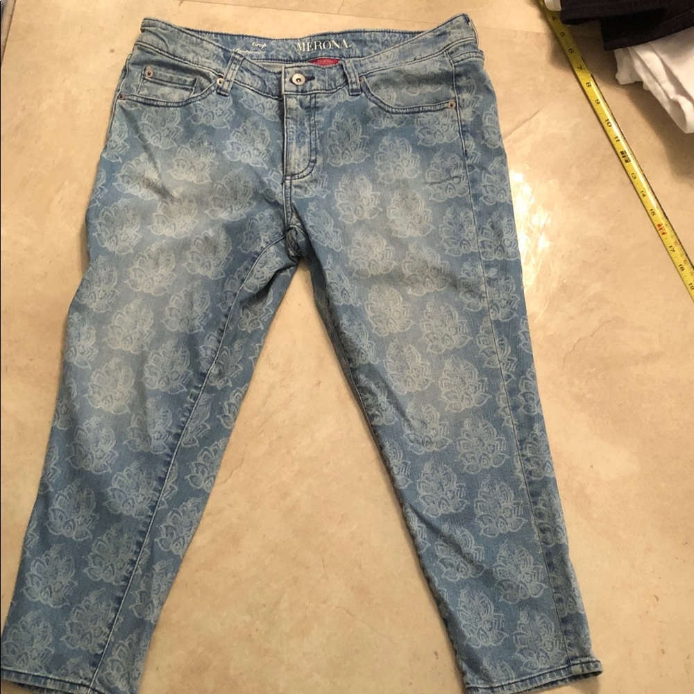 Merona Light Blue Patterned cropped  Jeans